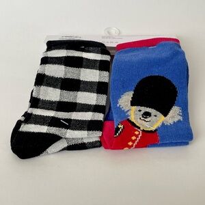Gymboree Boys Koala Crew Socks London Calling Blue/Red/Black/White NWT Sz 4-5T